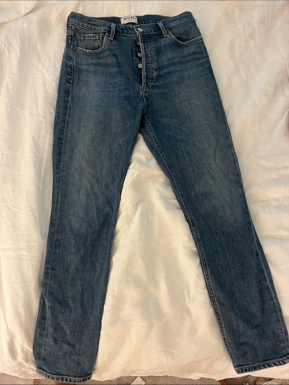 Agolde Nico Women's Straight Leg High-Rise Jeans in Dark Wash